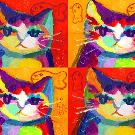 マイケル・ルーの絵画作品　タイトルは、ファジーがいっぱい